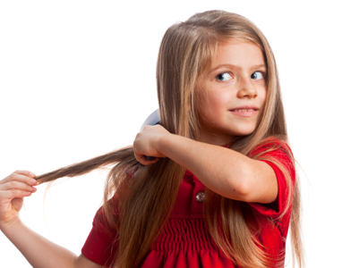 brushing hair